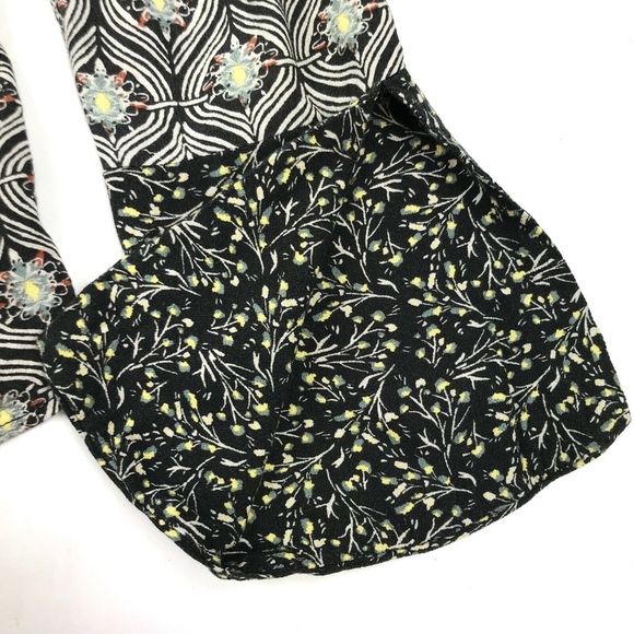 Free People Geometric Babydoll Split Sleeve Blouse - Picture 3 of 5